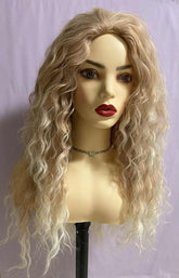 26'' Long Nude & Ivory Latina Curly Wave Wig with Highlights